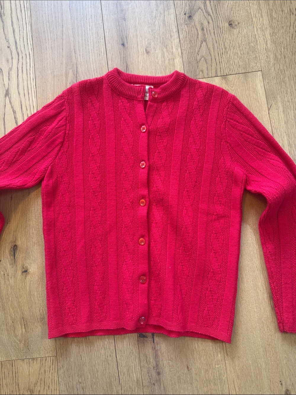 Classic Cable Knit Button-Front Cardigan — Red
SKU 424